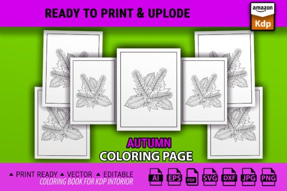 Autumn Coloring Book Graphics for Bloggers and Publishers