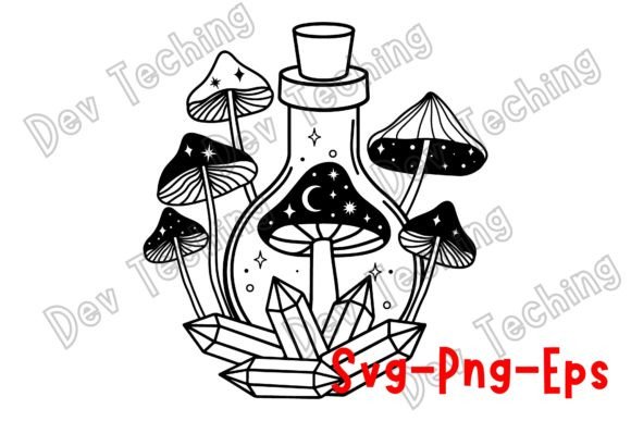 Crystal Mushroom Svg Graphics for Crafts