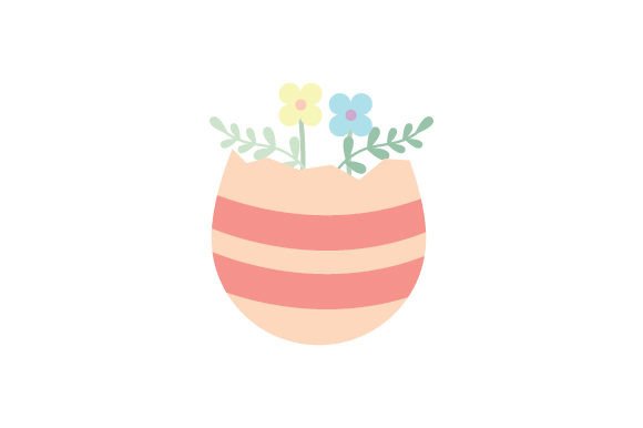 Flowers Growing out of an Easter Egg