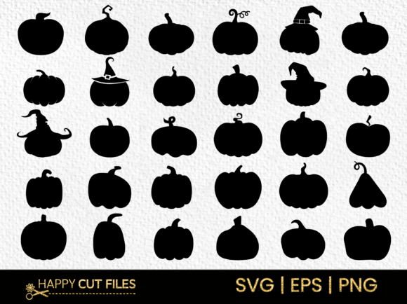 Halloween Monster Pumpkins Graphics for Crafts