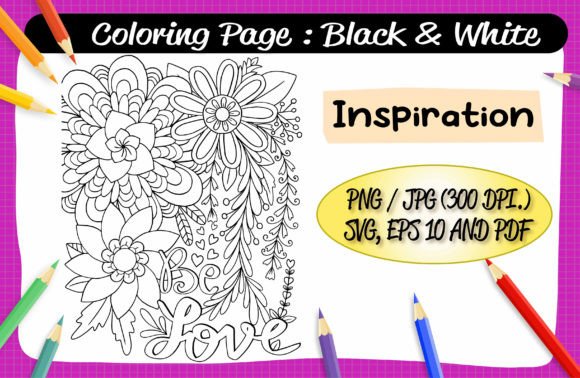 Inspiration Coloring Page 15 - A Versatile Graphic for Content Creators