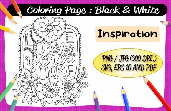 Inspiration Coloring Page 19 – A Versatile Graphic Design Asset for Branding