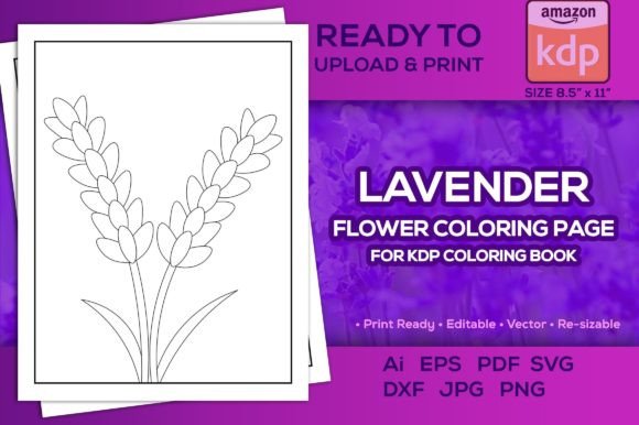 Lavender Flower Coloring Page