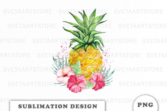 Pineapple Sublimation Designs Graphics for Crafts