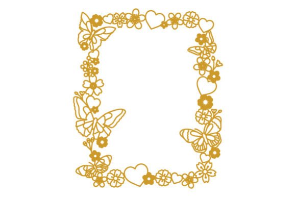 Rectangular Frame - Flowers Hearts and Butterflies Crafts