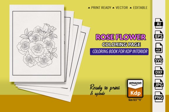 Rose Coloring Page for Adult Graphics