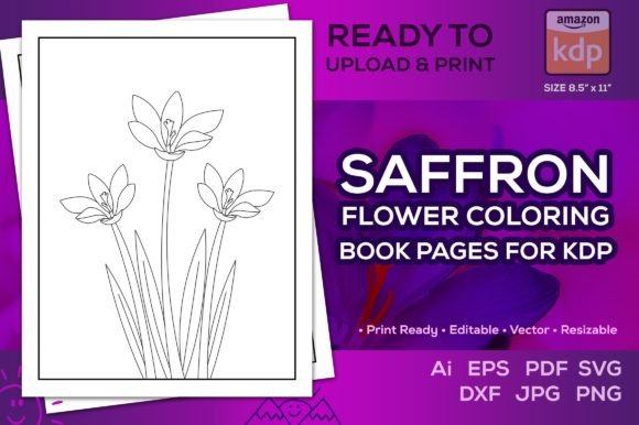 Saffron Flower Coloring Page for Graphics and Coloring Pages Amp