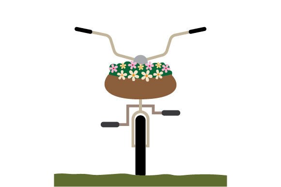 Spring Bike with Basket of Flowers Crafts Design