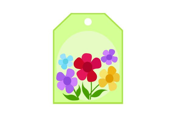Spring Flowers, Gift Label Vintage Ephemera for Crafts