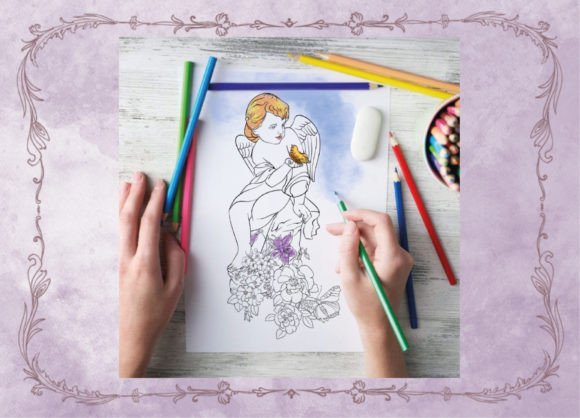 Statue Boy Adult Coloring Book Graphics