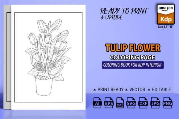 Tulip Flower Coloring Page Books