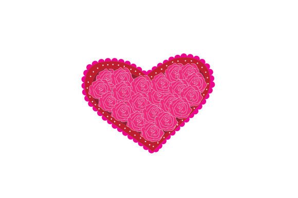 Valentine’s Heart with Roses, Vintage Ephemera Style