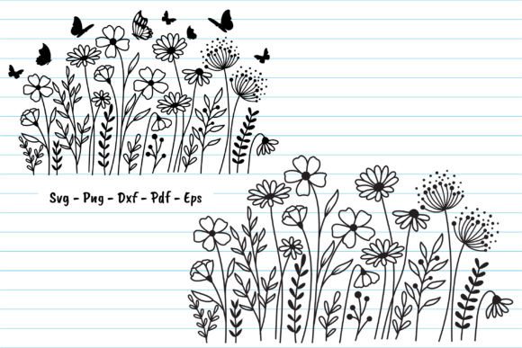 Wildflower Svg Design, Flower Clipart for Graphics and Print Templates